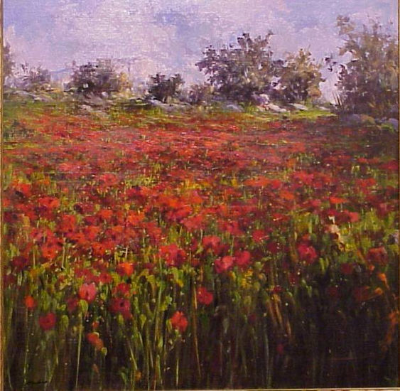 Amapolas Óleo Lienzo Paisaje