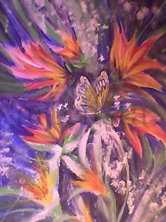 La reina de las mariposas Acrylic Canvas Landscaping