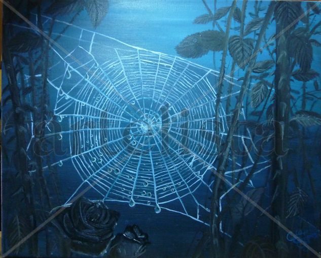 La araña y la rosa Oil Canvas Landscaping