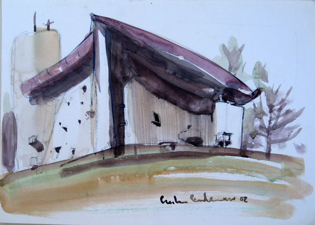 Homenaje a Lecorbusier. Watercolour Paper Landscaping