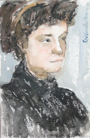 Homenaje a Degas Watercolour Paper Portrait