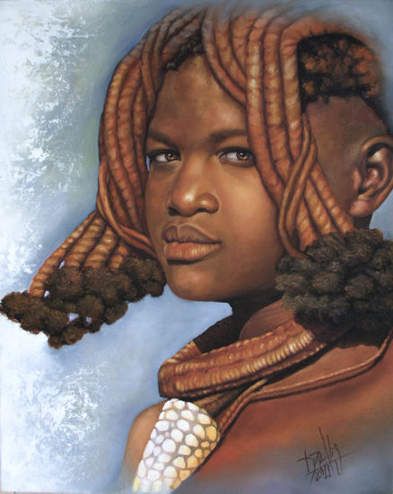 Niña de África 51 Óleo Lienzo Retrato