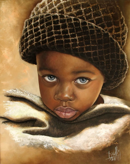 Niño de raza negra 53 Óleo Lienzo Retrato