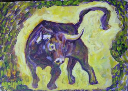 TAUROMAQUIA: MORADO Acrylic Panel Figure Painting