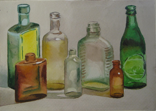 vidrio 1 Watercolour Paper Still Life Paintings