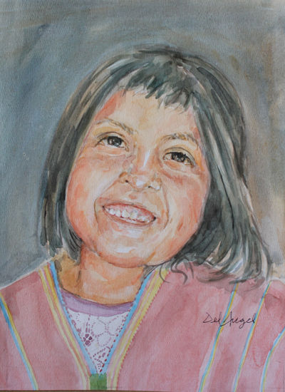 NIÑA Acuarela Papel Retrato