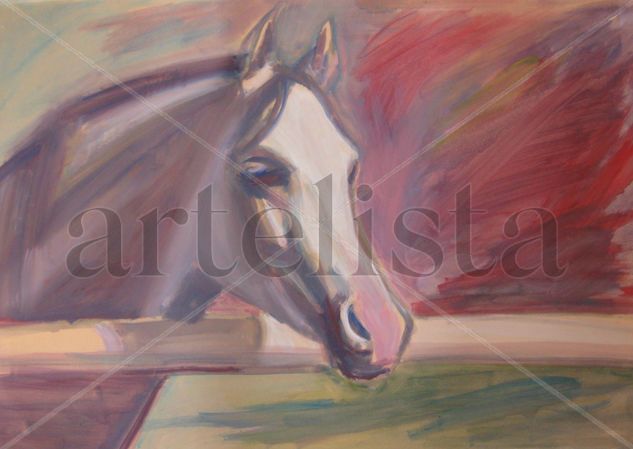 caballo cercado Oil Panel Animals