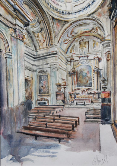 INTERIOR DE IGLESIA Watercolour Paper Others