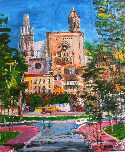 Gerona, la copa Acrylic Canvas Landscaping