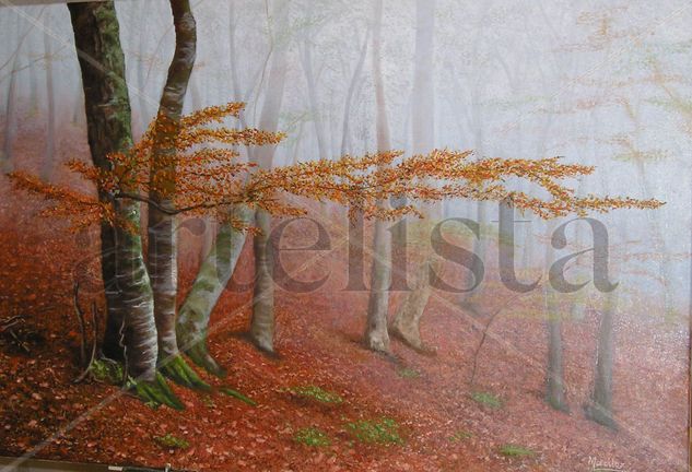 Luz en la niebla Oil Canvas Landscaping