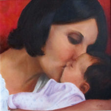 Maternidad Oil Panel Portrait