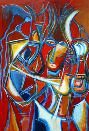 Symphonic House Acrylic Canvas Figure Painting