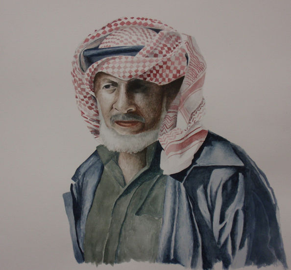 wadi rum Watercolour Paper Portrait