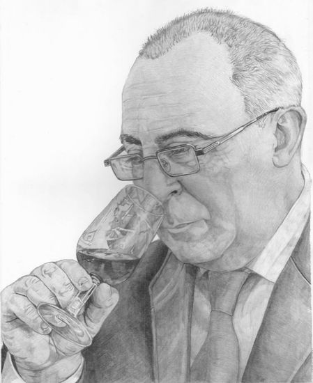 El secreto de un vino Lápiz (Negro) Cartulina Retrato