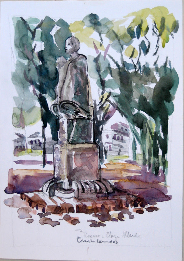 Busto de Alberdi en su plaza