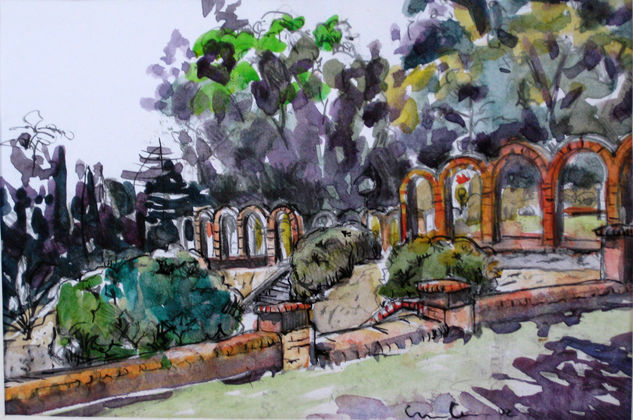 Plaza Santos Dumont dos Watercolour Paper Landscaping