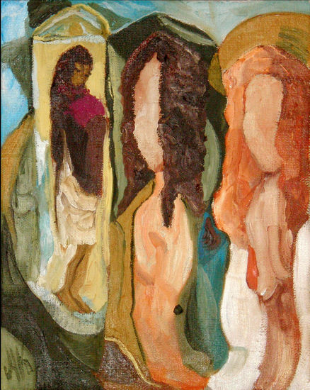 Tres mujeres. Oil Canvas Figure Painting