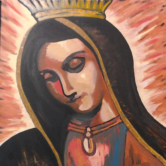 la virgen d guadalupe Óleo Tabla Figura