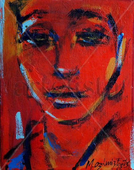 Rostro  de mujer Mixed media Panel Figure Painting