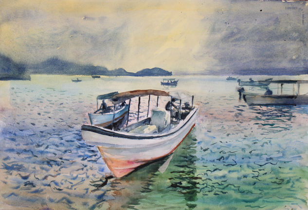 Bote de transporte Watercolour Paper Landscaping