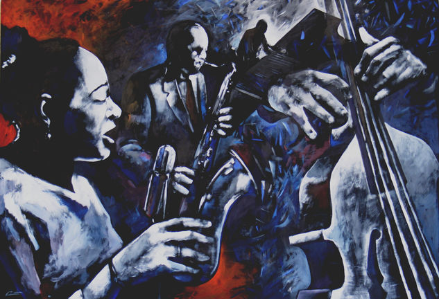 black jazz Acrylic Canvas Figure Painting