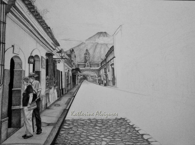 dib. lapicero-Antigua Guatemala