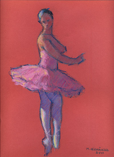 Bailarina Pastel Papel Figura