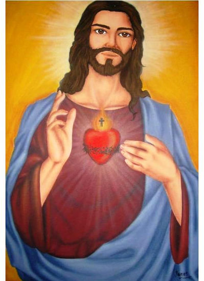 sagrado corazon de jesus Oil Canvas Figure Painting