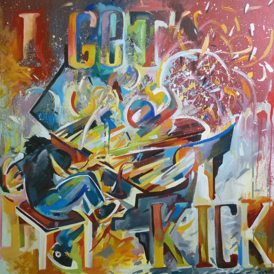 I GET A KICK Acrylic Canvas Figure Painting