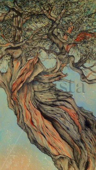 Old olive tree Pastel Tabla Otros