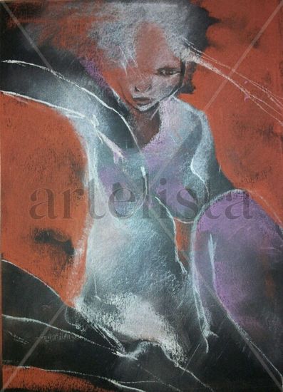 primo punto Pastel Paper Figure Painting