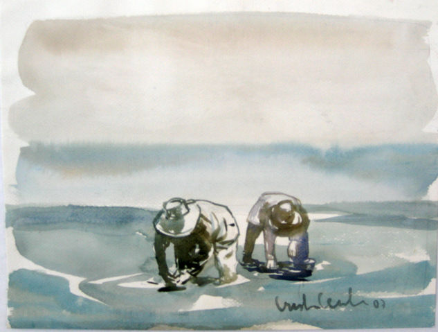 Pescadores diez Watercolour Paper Marine Painting