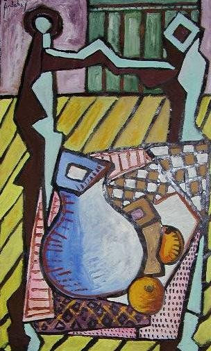 el piso amarillo Oil Paper Still Life Paintings