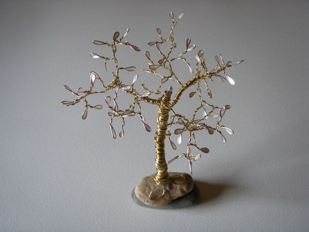 Árbol de latón y perla blanca Metal Figurativa