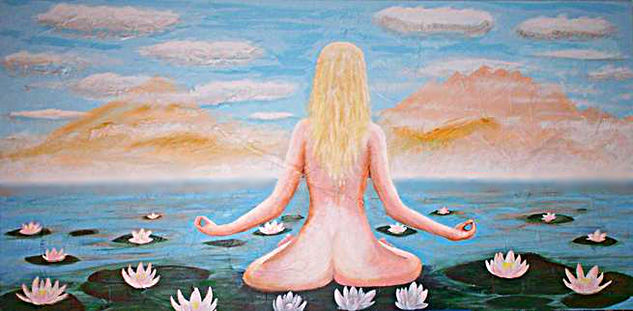 Meditacion sobre el agua Acrylic Canvas Figure Painting