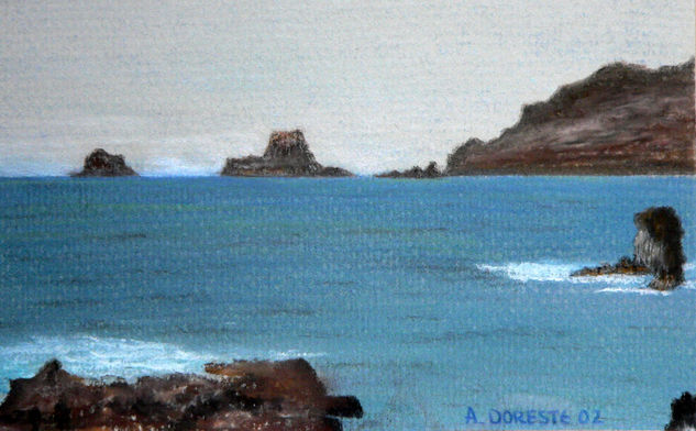 Roques de Salmor Pastel Papel Paisaje