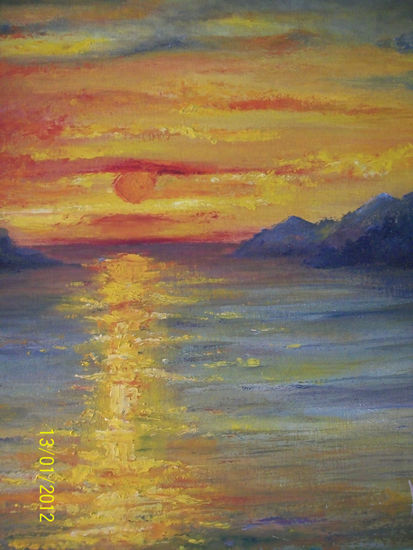 ROJO ATARDECER Oil Others Marine Painting