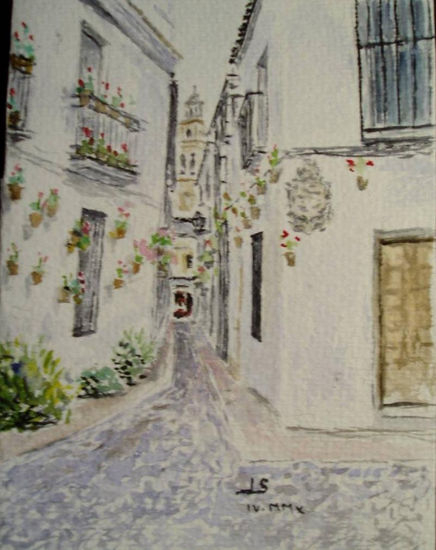 callejón en Córdoba Watercolour Paper Landscaping