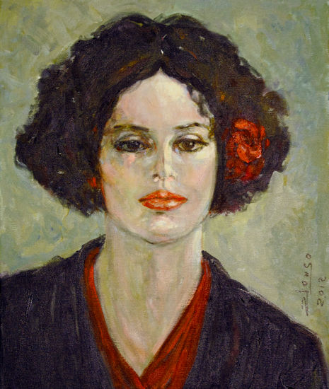 MUCHACHA ANDALUZA Acrylic Canvas Portrait