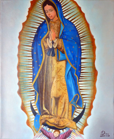 Virgen de Guadalupe Acrylic Canvas Figure Painting