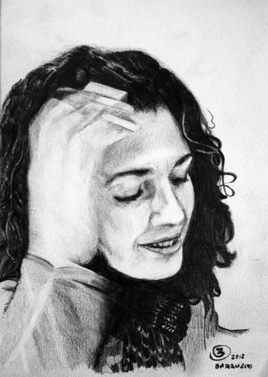 Adela Pencil (Black) Paper Portrait