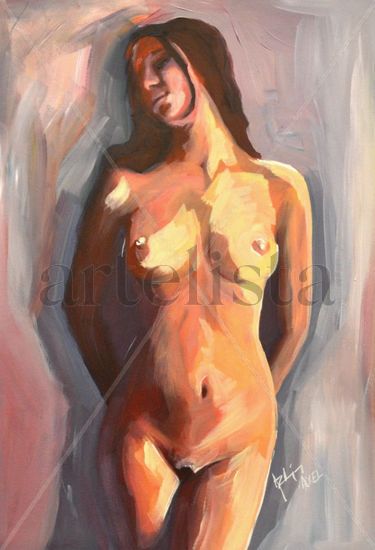 En la pared Oil Card Nude Paintings