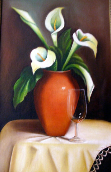 bodegon con flores Oil Canvas Still Life Paintings