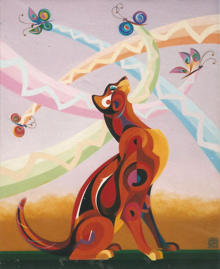 Gato y Mariposas