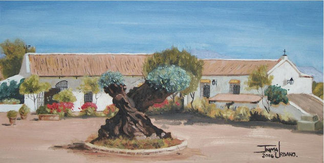 Cortijo Andaluz Óleo Tabla Paisaje