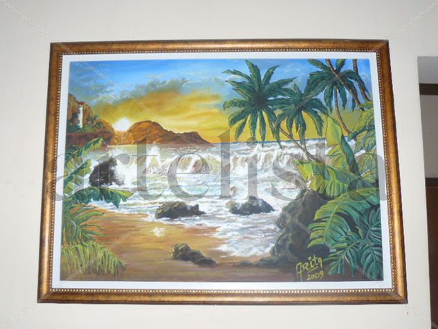 El Faro Gouache Canvas Landscaping