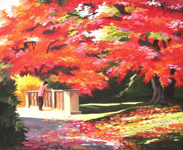 Beauty of Autum Park Acrylic Canvas Landscaping