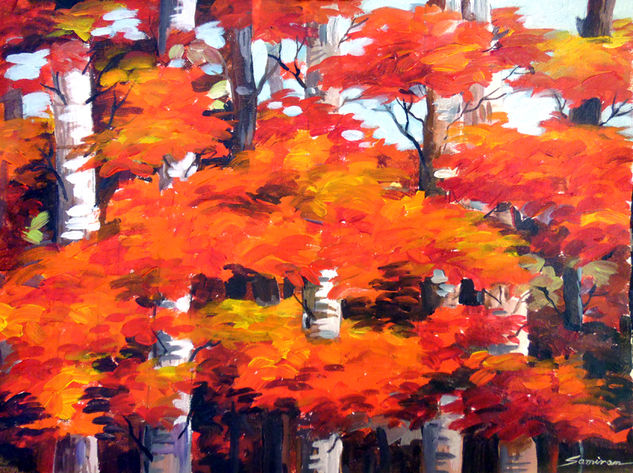 Beauty of Autum Forest Acrylic Canvas Landscaping