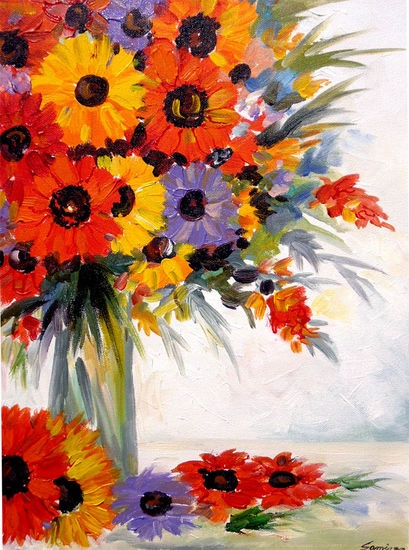 Beauty of Flowers and Vase Acrylic Canvas Landscaping