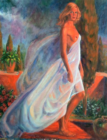 ATARDECER Oil Canvas Figure Painting